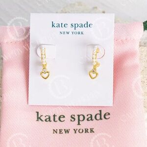 NWT Kate Spade Shining Spade Pearl Huggies Earrings